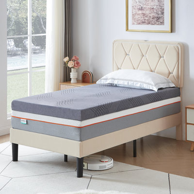 Surmatelas en mousse à mémoire de forme simple - Surmatelas en gel rafraîchissant 4 pouces, coussin en mousse à soulagement de la pression