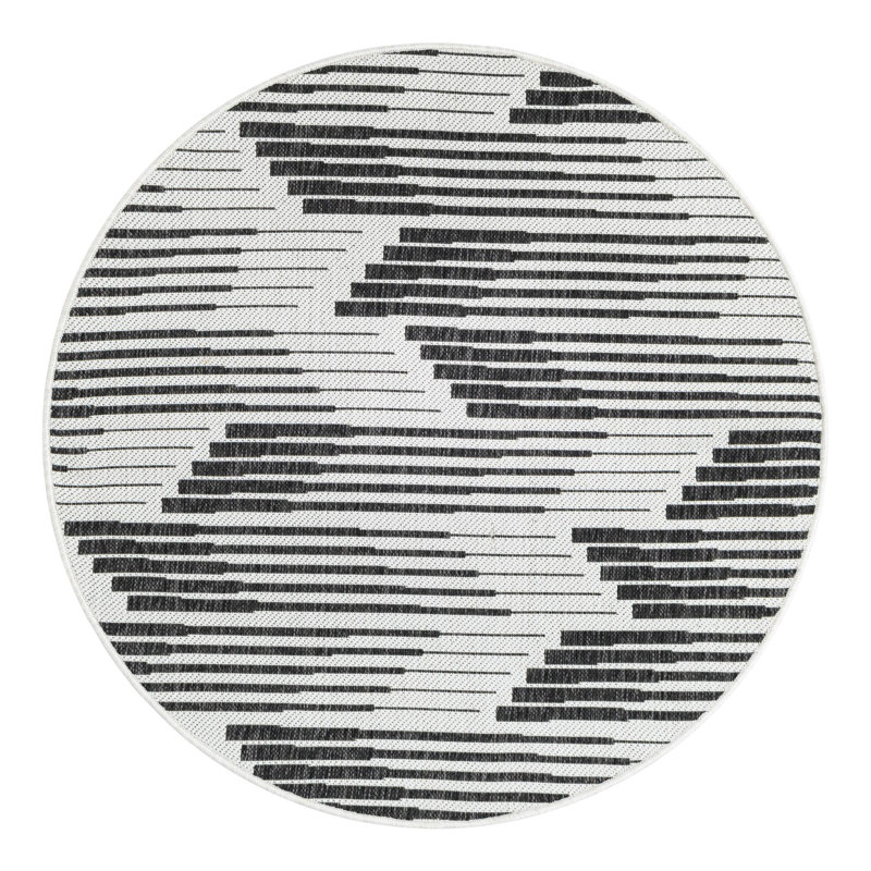 Geometric Indoor / Outdoor Rug, Round 4'1"