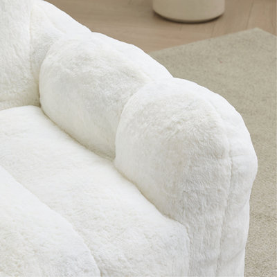 Canapé à compression Lotus de type canapé pour adultes avec anneau de traction pouvant être facilement déplacé sans installation. Convient à divers environnements tels que le salon, la chambre à coucher, etc. Détendez-vous et profitez de la vie, blanc