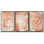 Ensemble de 3 pièces encadrées sur toile Suminagashi I à grain de bois-52231268-52231269