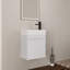 Ensemble de meuble-lavabo mural simple 18 po avec une porte et un plateau en résine blanche Argylle (assemblé)-365600690