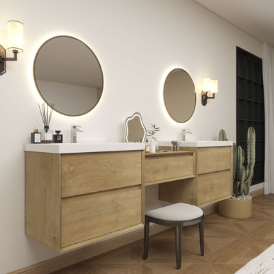 Meuble-lavabo mural 72 po avec évier en acrylique renforcé Aliki