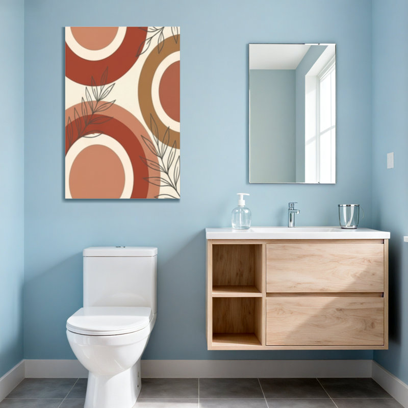 Abstract Earth Tones Circles And Leaves Pattern
