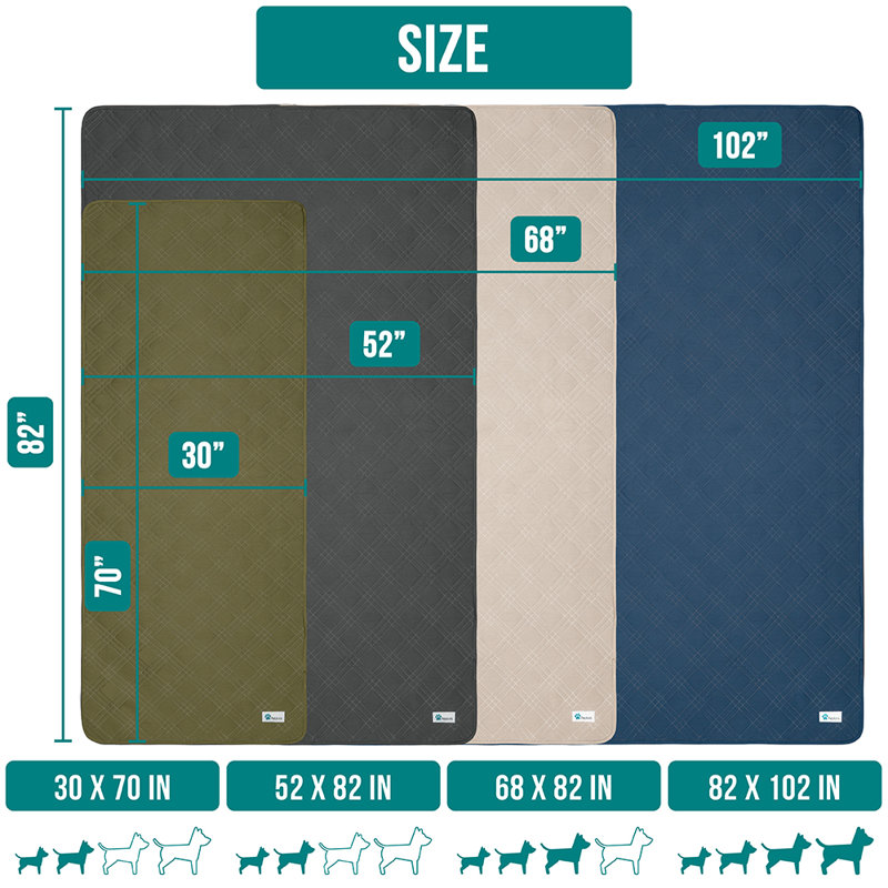Polyester Pet Blanket, 102" x 82", Blue