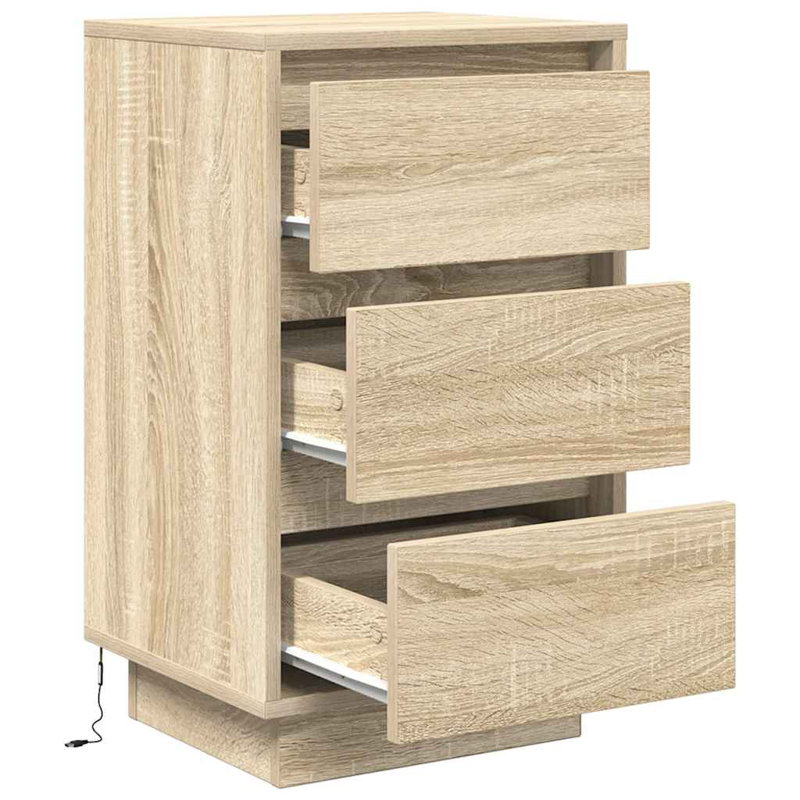 Davayah 38cm W Manufactured Wood Bedside Table, Sonoma Oak