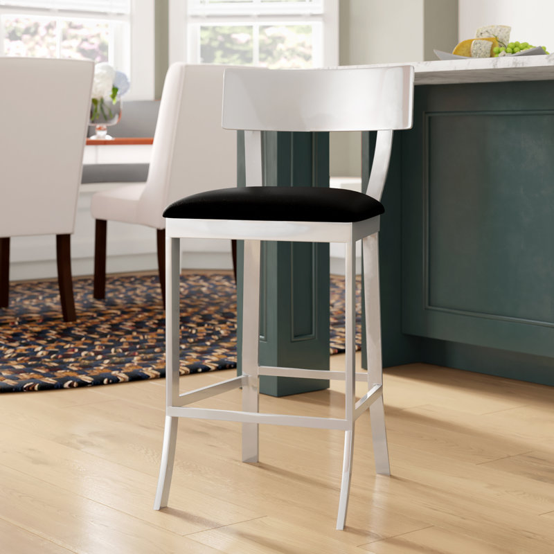 Tabouret de comptoir et de bar Chromium, Noir, Tabouret de bar (siège d’une hauteur de 30,5 po)