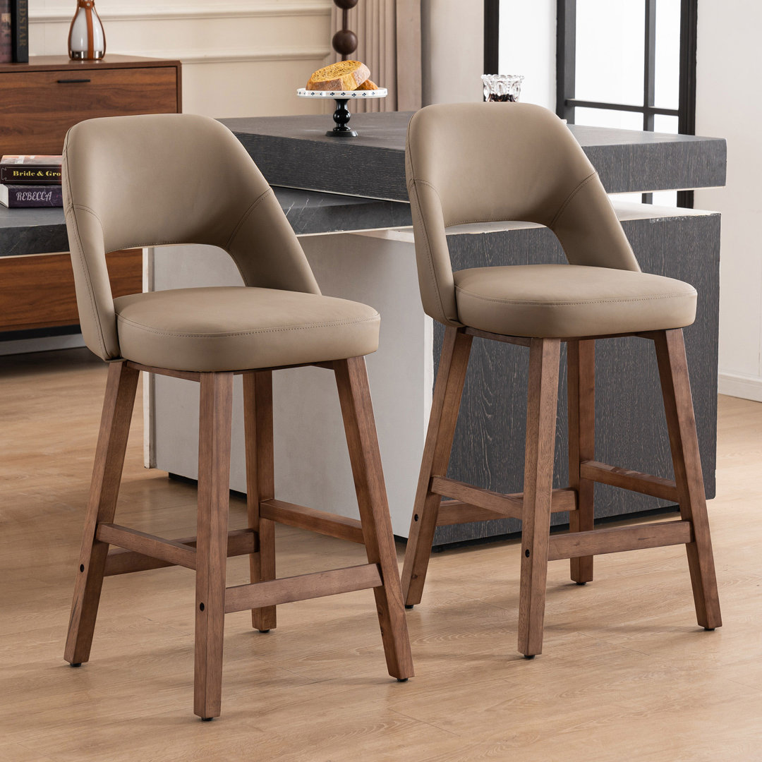 Upholstered Padded Counter Stools Armless Barstools With Wooden Legs For Kitchen Island Bar Counter