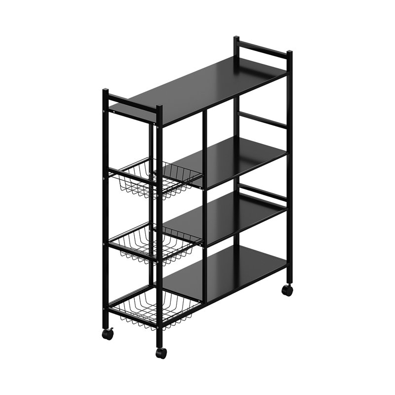 Multi-tiered Kitchen Microwave Storage Rack with Wheels, 108.5cm H x 80cm W x 32cm D