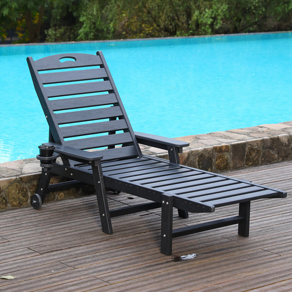 Wrought Studio Pool Lounge Chairs with 4-Position Adjustable Backrest ...