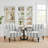 Iliana Upholstered Blue Stripe Cotton Blend Armchair with Solid Wood Legs and Nailhead Trim-2050938333