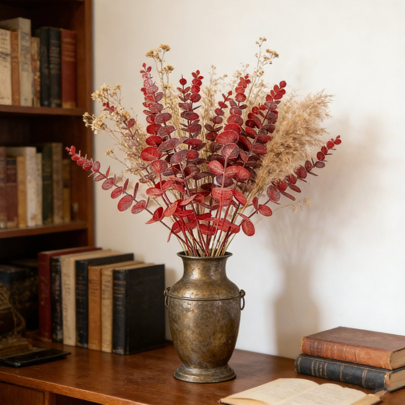 30 pièces de fleurs artificielles en forme de bouquet de fleurs artificielles pour le bureau à domicile, Rouge
