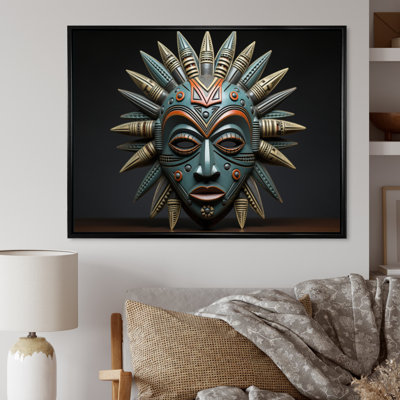 Chayla, masque tribal africain Luba - reproduction sur toile