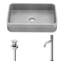 Lavabo de salle de bain rectangulaire en béton avec robinet H 12 po L 21 po x l 14 po x H 5 po Cypress