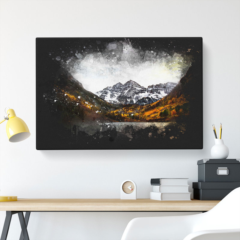 Maroon Bells Mountains In Colorado - Wrapped Canvas, 35cm H x 50cm W x 3cm D