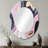 Pink And Gold Inner Worlds Of Marble V - Large Oval Wall Mirror On Metal-739820505