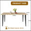 Table de salle à manger moderne de 63 pouces, plateau de table en bois et pieds en fer résistant à la rouille, table de cuisine rectangulaire pour 6 à 8 personnes, design industriel rustique pour la salle à manger, patio (table seulement)