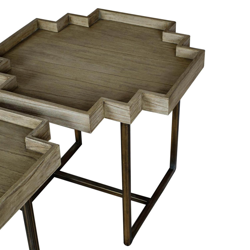 Romeoville Tray Top Sled Side Table Set
