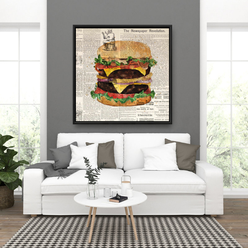 «Vintage Style All Dressed Double Cheeseburger» sur toile