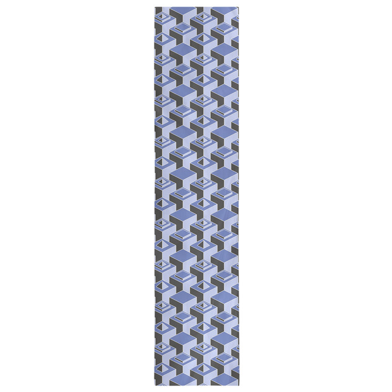 Chemin de table Classic Skyscrapers, 16 po x 90 po, Bleu et noir