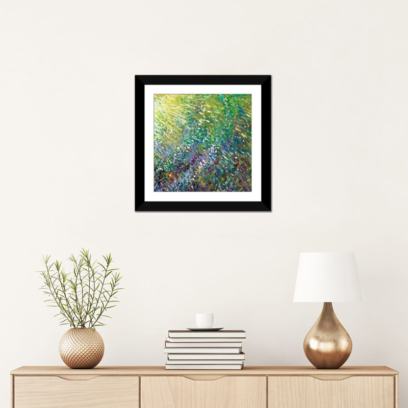 « gm 062 » par iris scott abstracts, impression sur toile, H 16 po x l 16 po x P 1 po, Papier d'art encadré noir, Blanc