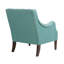 Fauteuil inclinable à boutons de style transitionnel, bleu sarcelle, structure en bois massif, pieds décoratifs, tissu, siège amovible