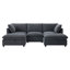 Canapé modulaire en chenille modulaire 98 po en U avec repose-pieds et table pliante-130090569