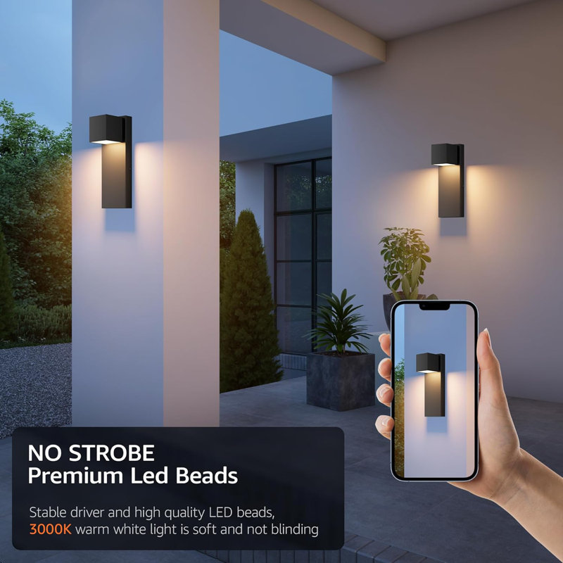 2 Pack 13" Modern Outdoor Led Wall Light