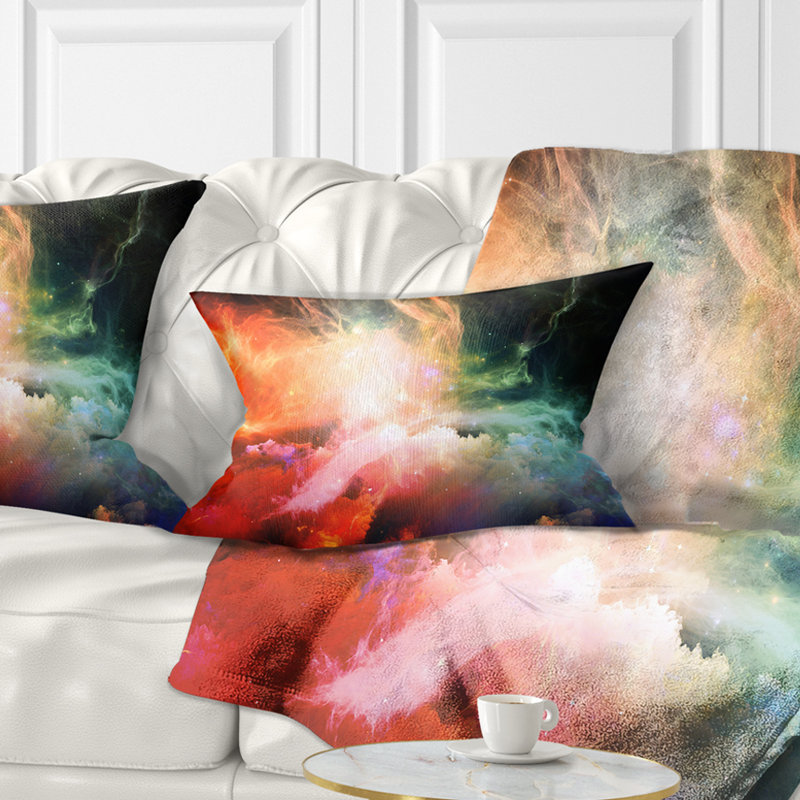 Colorful Nebulae - Abstract Printed Throw Pillow