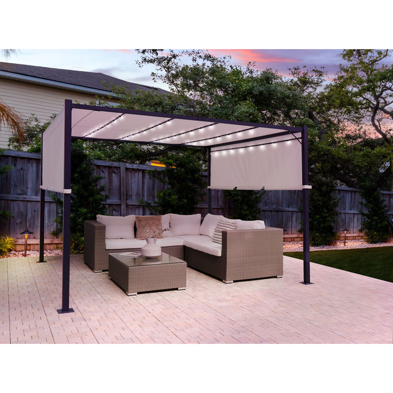 3.1 x 3.1m Steel Patio Gazebo, Beige
