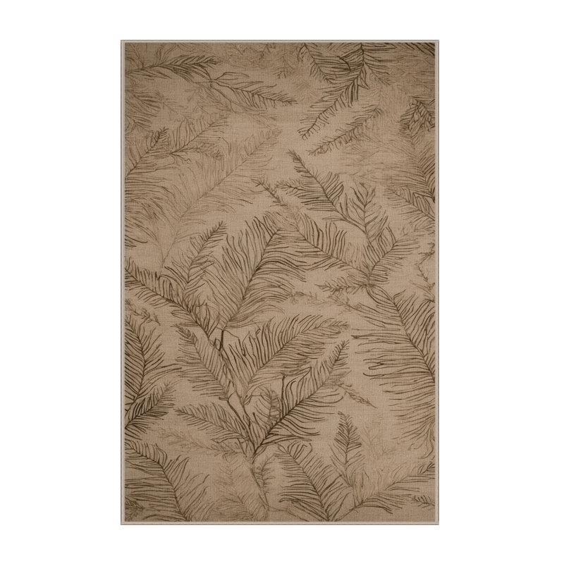Machine Washable Nature Brown Area Rug, Rectangle 8' x 10'
