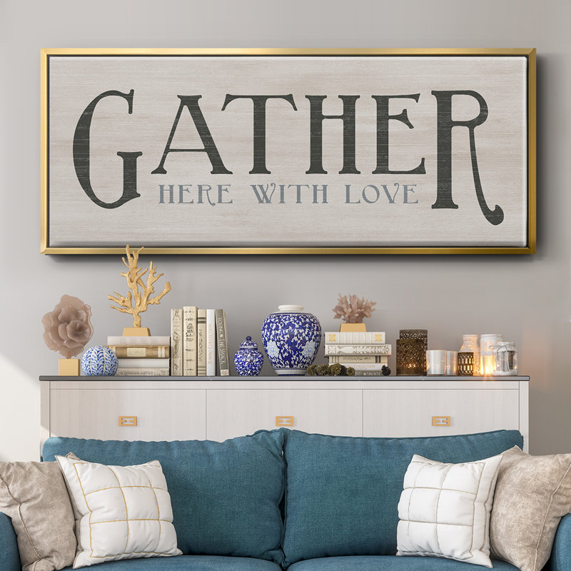 «Gather With Love», toile encadrée, H 8 po x l 20 po