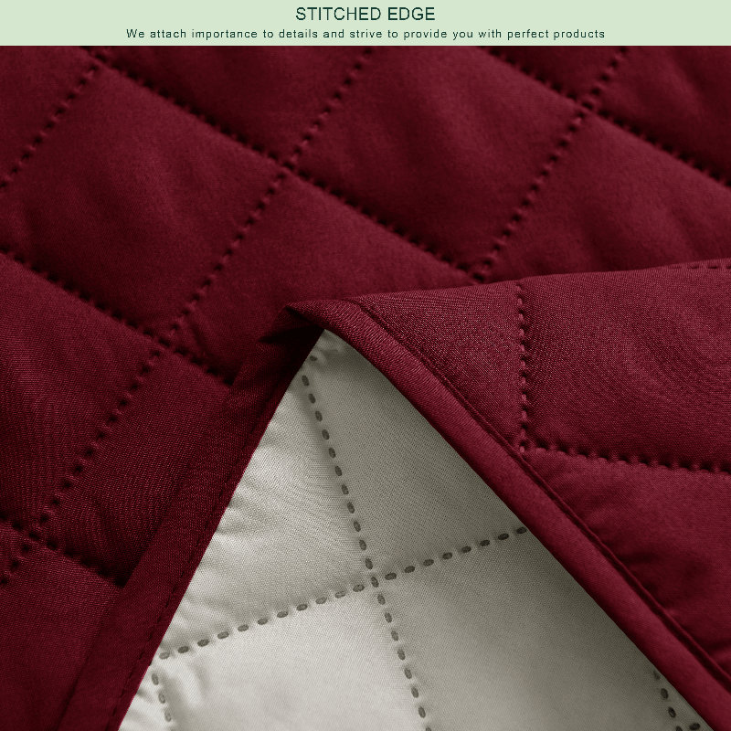 Housse réversible pour fauteuil à coussins carrés / rectangulaires, Microfibre / microsuède rouge vin