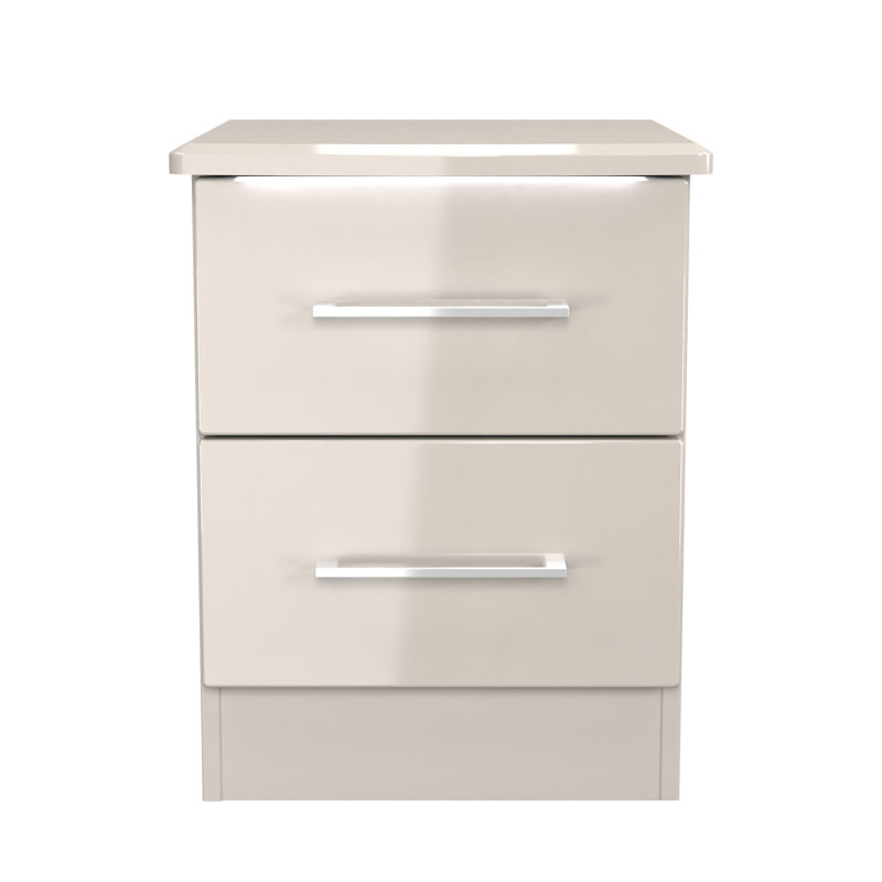 Paris 40cm W Manufactured Wood Bedside Table, Beige