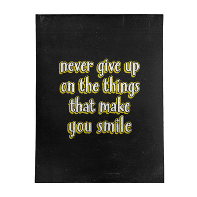 Tapis en polyester perseverance quote tableau noir style joy