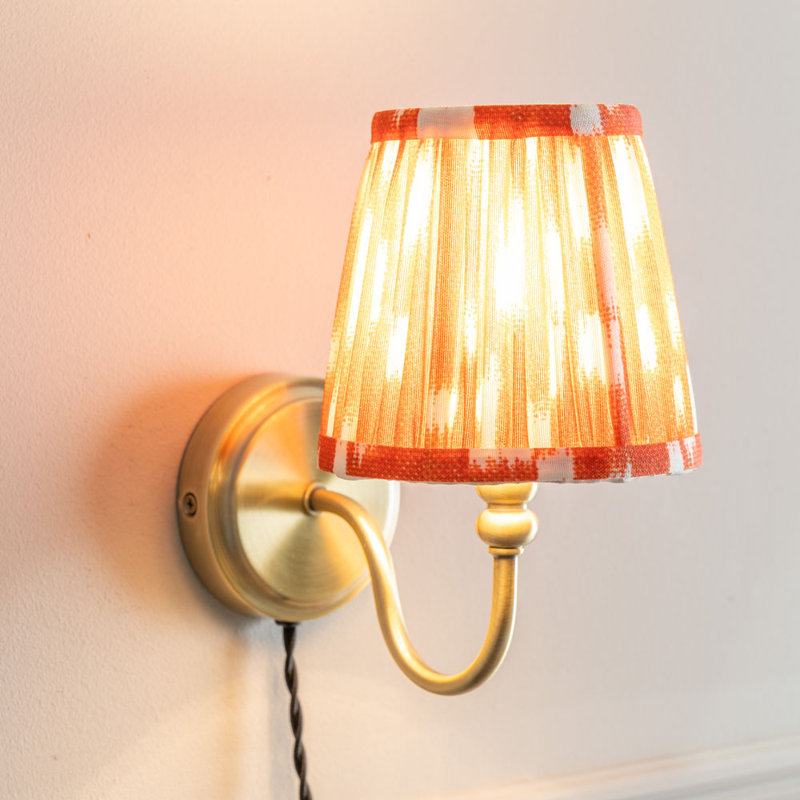 Folse Plug-in Swing Arm Sconce, Antique Brass, Orange, Yes
