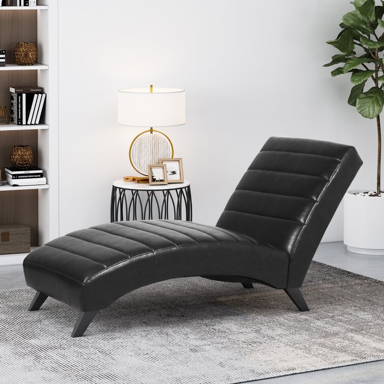 Hornstein Faux Leather Chaise Lounge