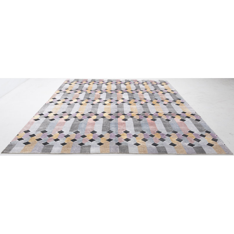 Hand Knotted Chevron Area Rug