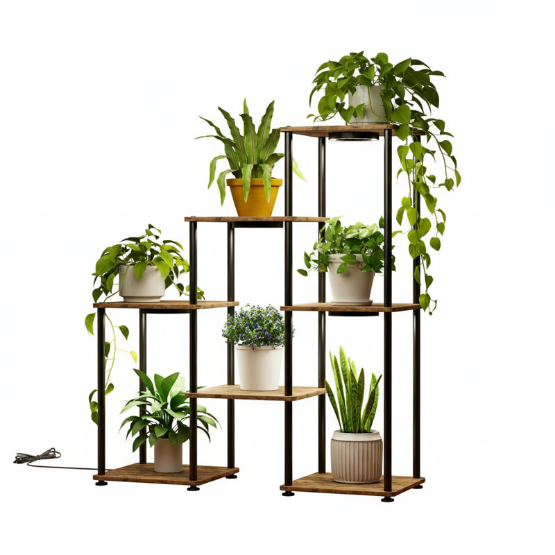Support pour plante 33 po à 7 niveaux avec lampes de culture à spectre complet