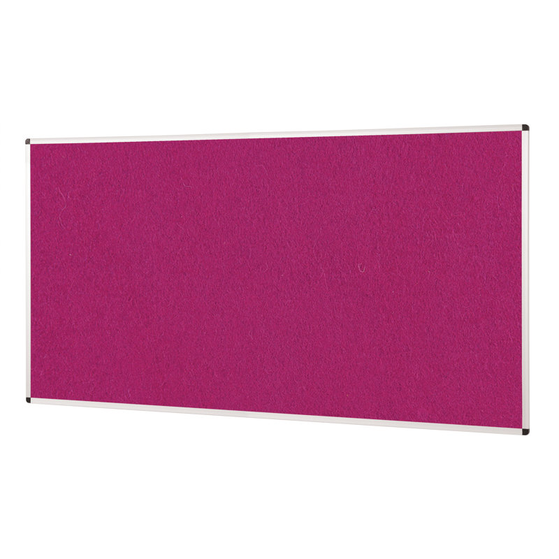 Wall Mounted Bulletin Board, Magenta, 90 cm H x 120 cm W x 1.2 cm D