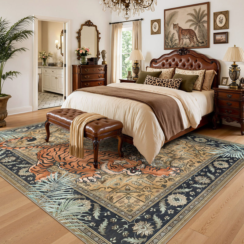 Tapis intérieur doux et antidérapant Boho, Rectangle 8' x 10', Brown