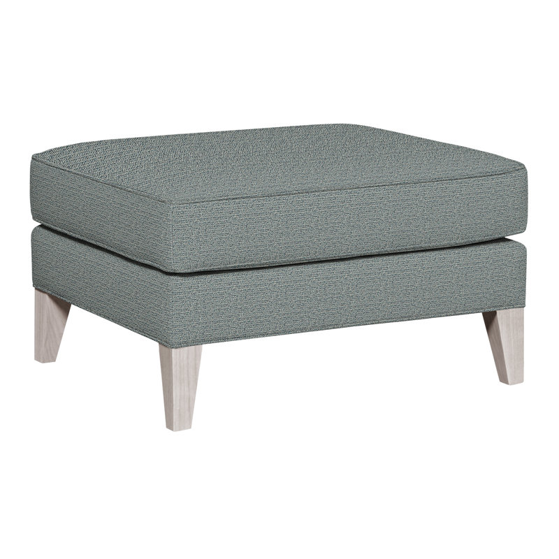 Burlingame Upholstered Ottoman, Dove Gray, Tuck Cobalt