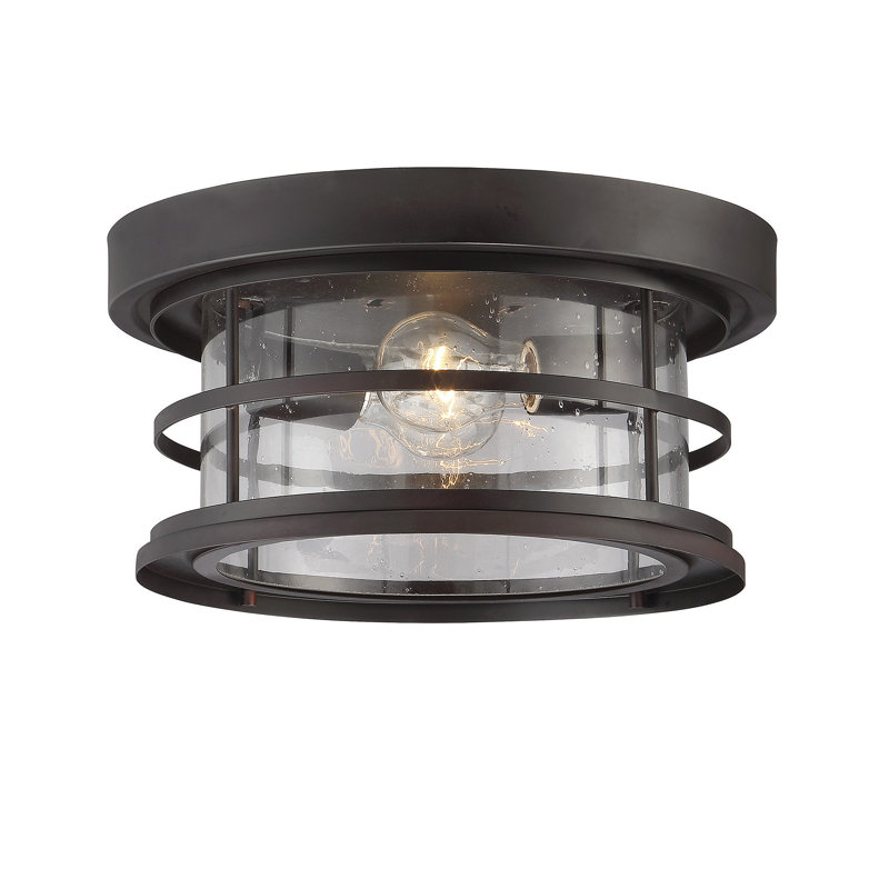 Abbotsford 1 - Bulb Outdoor Flush Mount, English Bronze, 6" H x 10" W x 10" D