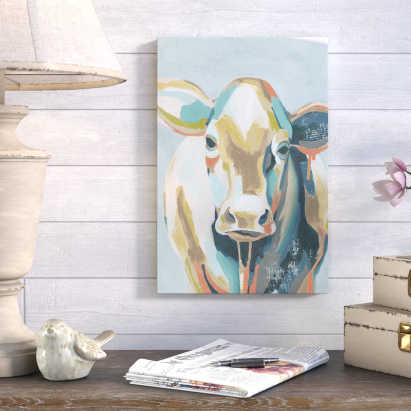 Colourful Cows II - Wrapped Canvas Print, 46 cm H x 30 cm W x 4 cm D