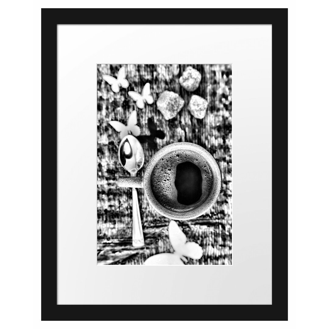 Gerahmtes Poster Espresso Tasse Kaffee