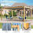 16 ft. W x 10 ft. D Outdoor Aluminum Pergola with Louvered Roof-99603668