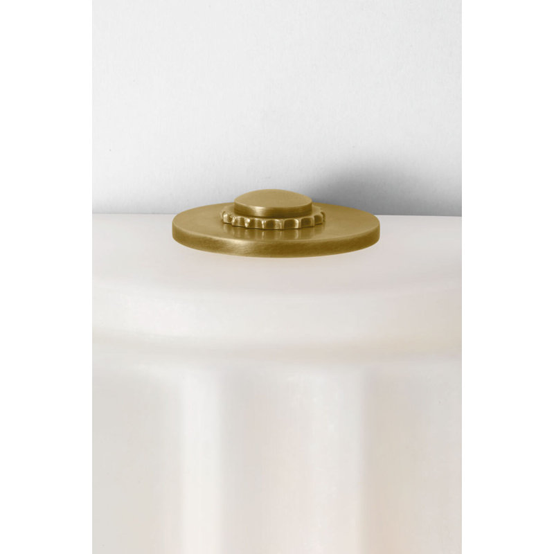 Madden Fluted Linear Sconce in Alabaster, 12.5" H x 4.25" W x 2.75" D, Antique-Burnished Brass