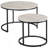 Round Nesting Tables Set Of 2, Stacking Coffee Table Set With Metal Frame For Living Room, Grey