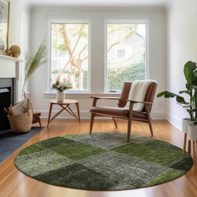 Tapis olive lavable à la machine de qualité supérieure Aquia