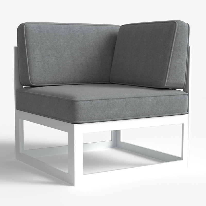 Fauteuil modulaire d'extérieur Layinsun, Gris foncé, Blanc