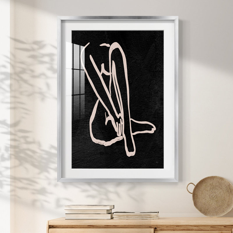 Personnage foncé I - impression encadrée, Argent argent